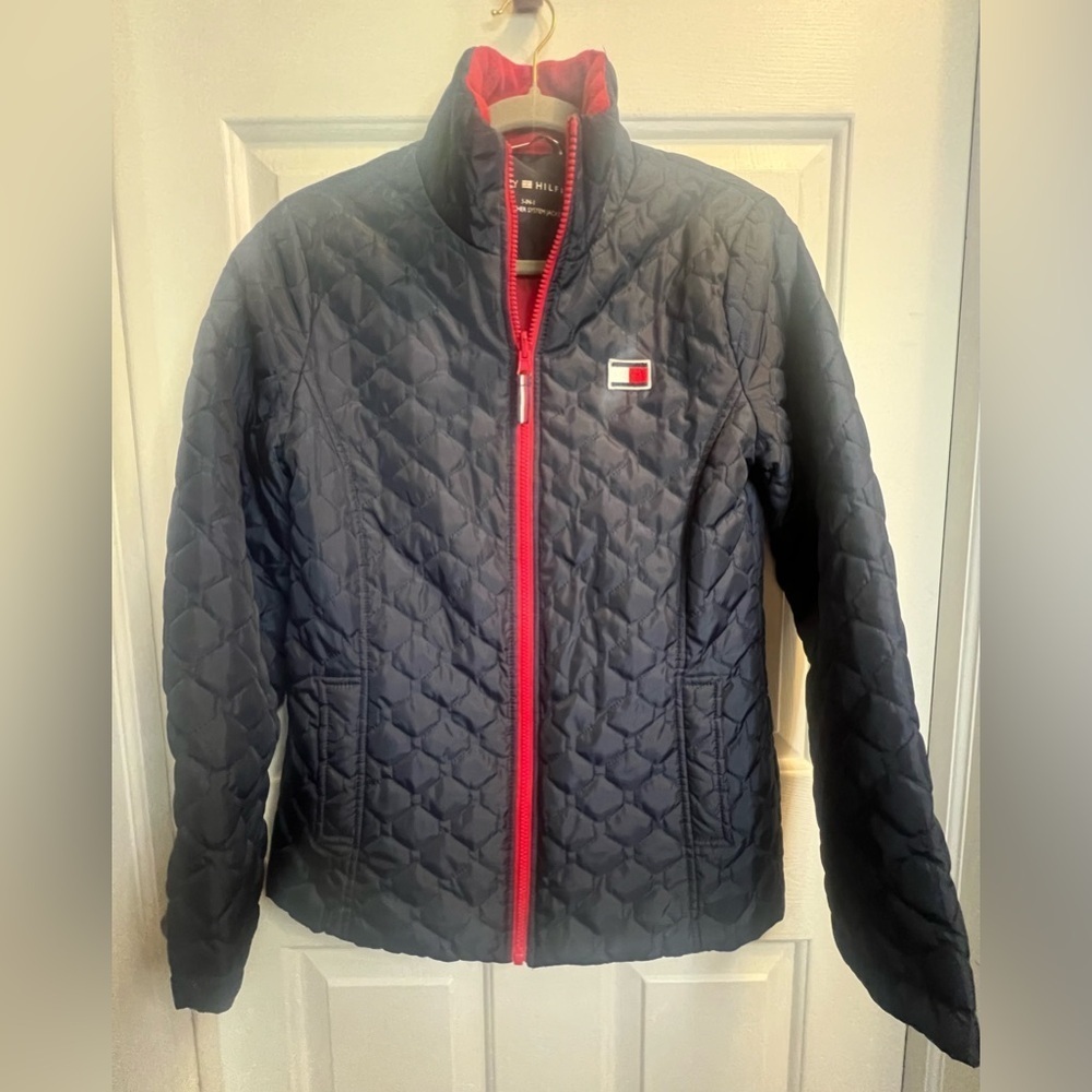 Tommy Hilfiger Quilted Jacket - Navy and Red